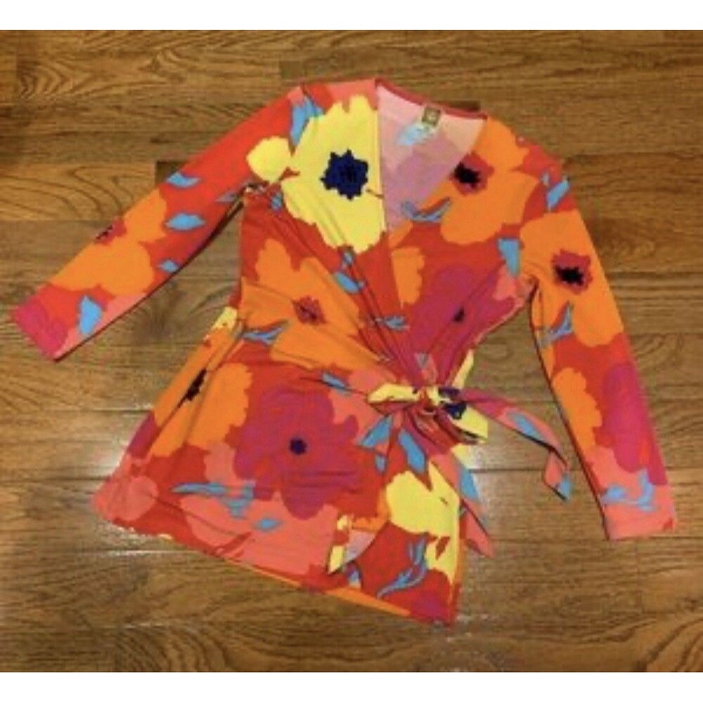 Anne Klein Women's Floral Print Wrap Top Size M - Picture 5 of 13